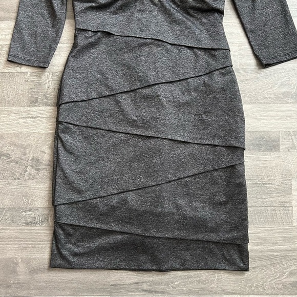 White House Black Market Instantly Slimming Dark Grey Shimmer Mini Dress - Picture 4 of 8